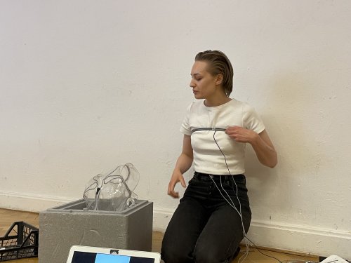 Jori presenting work in progress